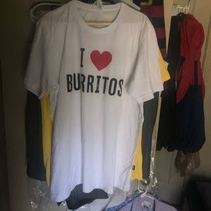 White I ❤️ burritos Tee